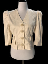 Hope for Flowers by Tracy Reese Off White Cropped Jacket Size S