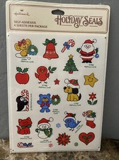 Hallmark Vintage 1982 Stickers Holidays Christmas Santa Animals Cute