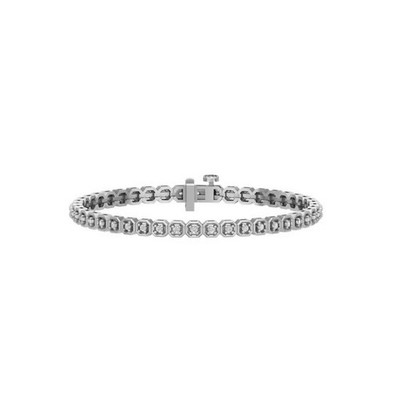 14k White Gold 1Ct Lab Grown Diamond Tennis Bracelet 7'' Gift For Women