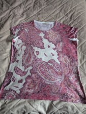 Stunning Pink Paisley T Shirt With Crystals By TU Size 14
