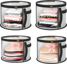 4-Piece Hat Storage Box, a Large-Capacity, Foldable, Transparent and Multi