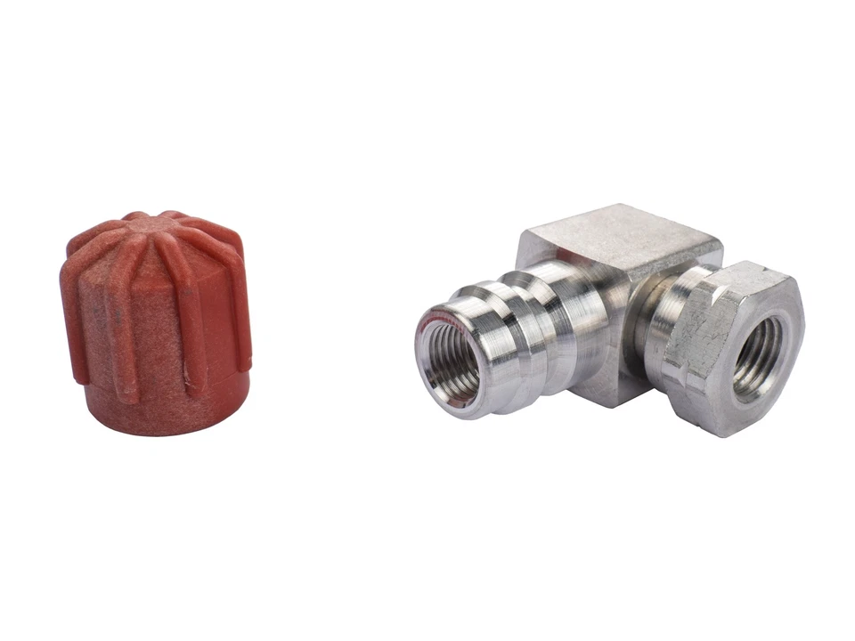 Válvula circuito aire acondicionado PORSCHE 964 944 alta presión 90° ROJO 92857396503 Foto 3 de 4