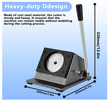 Button Paper Cutter,Graphic Punch Die Cutter of 70mm/2.75in,Manual Circle Paper