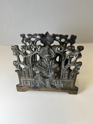 The Scholar Letter Napkin Holder Brass Look Metal Judd Manufacturing 6772 6720