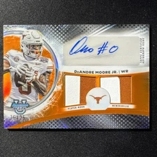 2025 Bowman Best University DeAndre Moore Jr Orange Dual Relic Auto /25 Texas