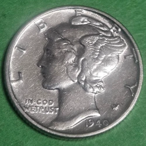 1940-P Mercury Dime 90% Silver Beautiful AU+ Us Coins 10c with Free Shipping