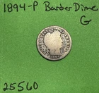 1894 Silver Barber / Liberty Head Dime 10c G Good