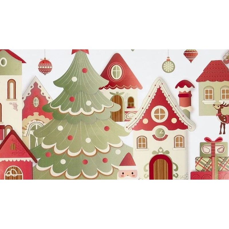 Vassoio Cabaret Natale 34x19 cm BRANDANI Villaggio in Festa Rettangolare Dolci, fotografia 6 di 9
