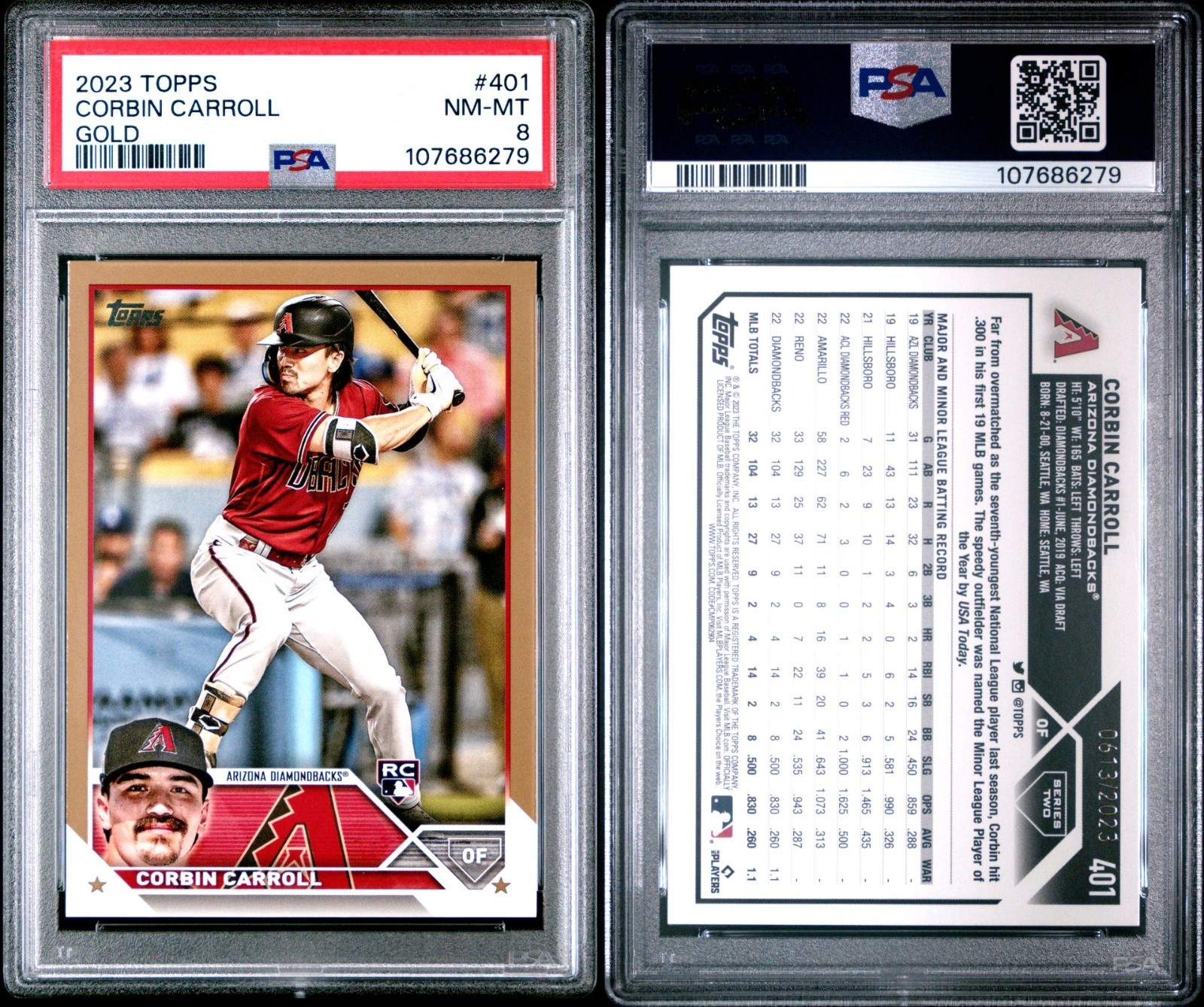 ⚾️ 2023 Topps Corbin Carroll Gold #401 RC PSA 8 ⚾️