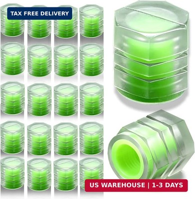 20Pcs Luminous Green Tire Valve Stem Caps, Glow in Dark Universal Wheel Valve Co