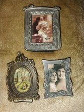 3 Vintage MINI Ornate Metal Frames Different Sizes