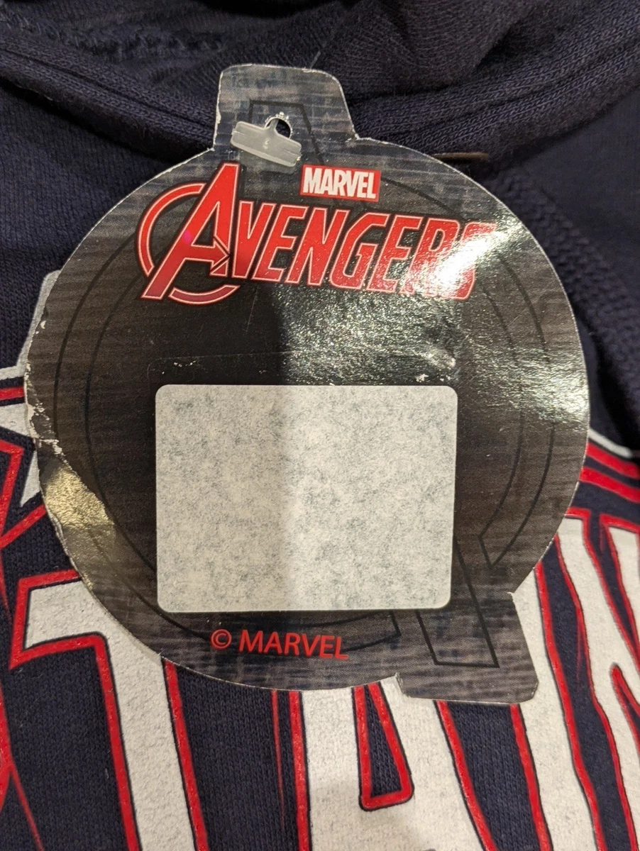 Marvel Avengers Capitán América Azul Marino Pullover Sudadera con Capucha Para Hombre Talla 26 Bolsillos