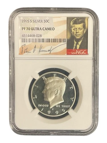 1995-S SILVER PF70 UCAM Kennedy Half Dollar NGC Signature Label
