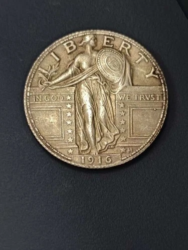 1916 Standing Liberty Quarter High relief version As shown in the figure
