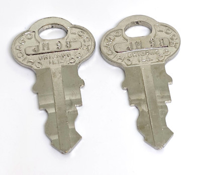 Vintage Chicago Lock Co Illinois JM 98 # JM98 Unique Key Set Matched Pair