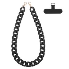 Phone Wrist Strap, 24" Acrylic Cellphone Chain with Tether Tab, Black