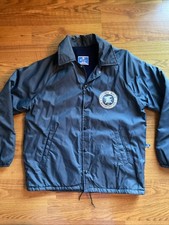 VINTAGE Champion NRA Coach Jacket Mens Size M Blue Fleece Lined Made In USA