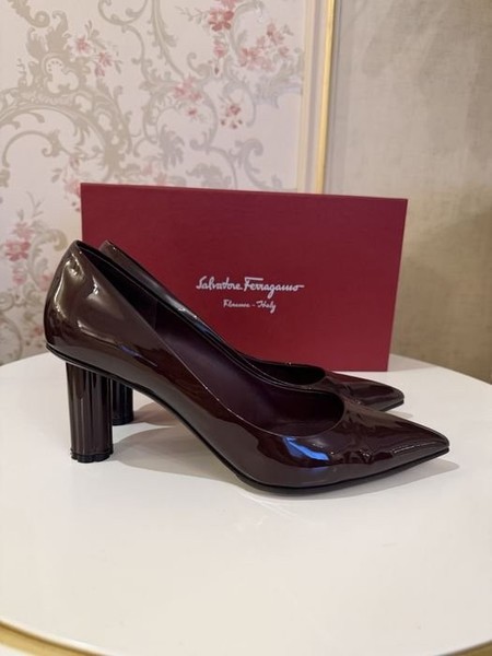 Women Salvatore Ferragamo Heels Marsala Leather 38