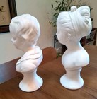 Vintage National Potteries Co. Boy & Girl Pedestal Bust Porcelain Bookend/Decor  — photo 4