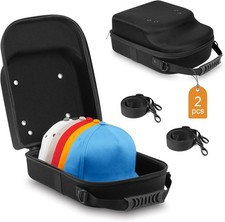 2 PCS Hat Travel Cases for Baseball Caps - Premium Storage Carrier Black