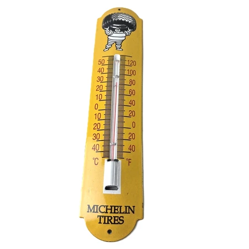 Vintage Michelin Bibendum Sign - Gas Auto Tires Sign on Porcelain Thermometer