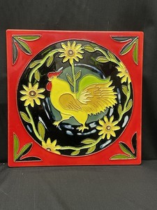 Vintage Ceramic Roster Tile 12”X 12” Bracket Back Plate And Numbered 013  