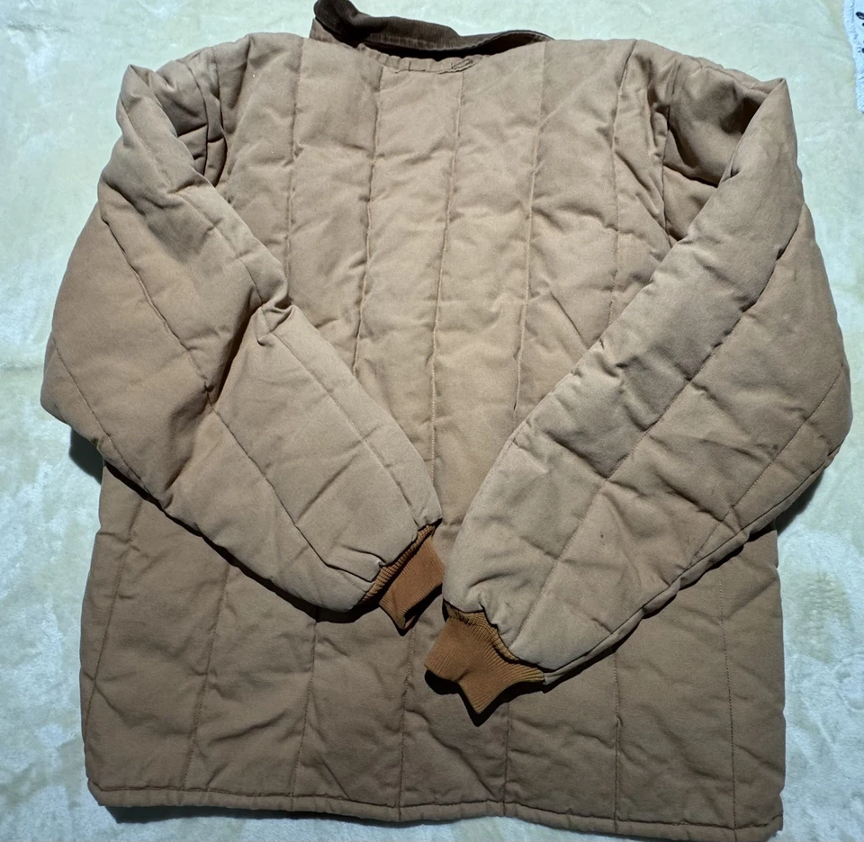 Casaco de lona Key Imperial masculino vintage marrom isolado tamanho 3X longo - Imagem 2 de 4