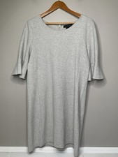 Tahari Women’s Dress Size 14 Gray Textured Knit Bell Sleeve Career Shift