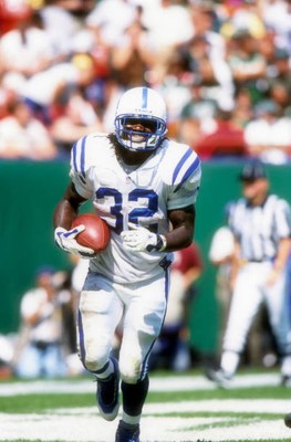 Running Back Edgerrin James Indianapolis Colts has a short gain fo- Old Photo 4