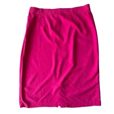 Source Unknown Vintage Vibrant Pink Pencil Skirt Size 14 Retro Work Cocktail