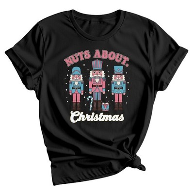 Nuts About Christmas Nutcracker Soldiers Holiday Womens T-Shirt