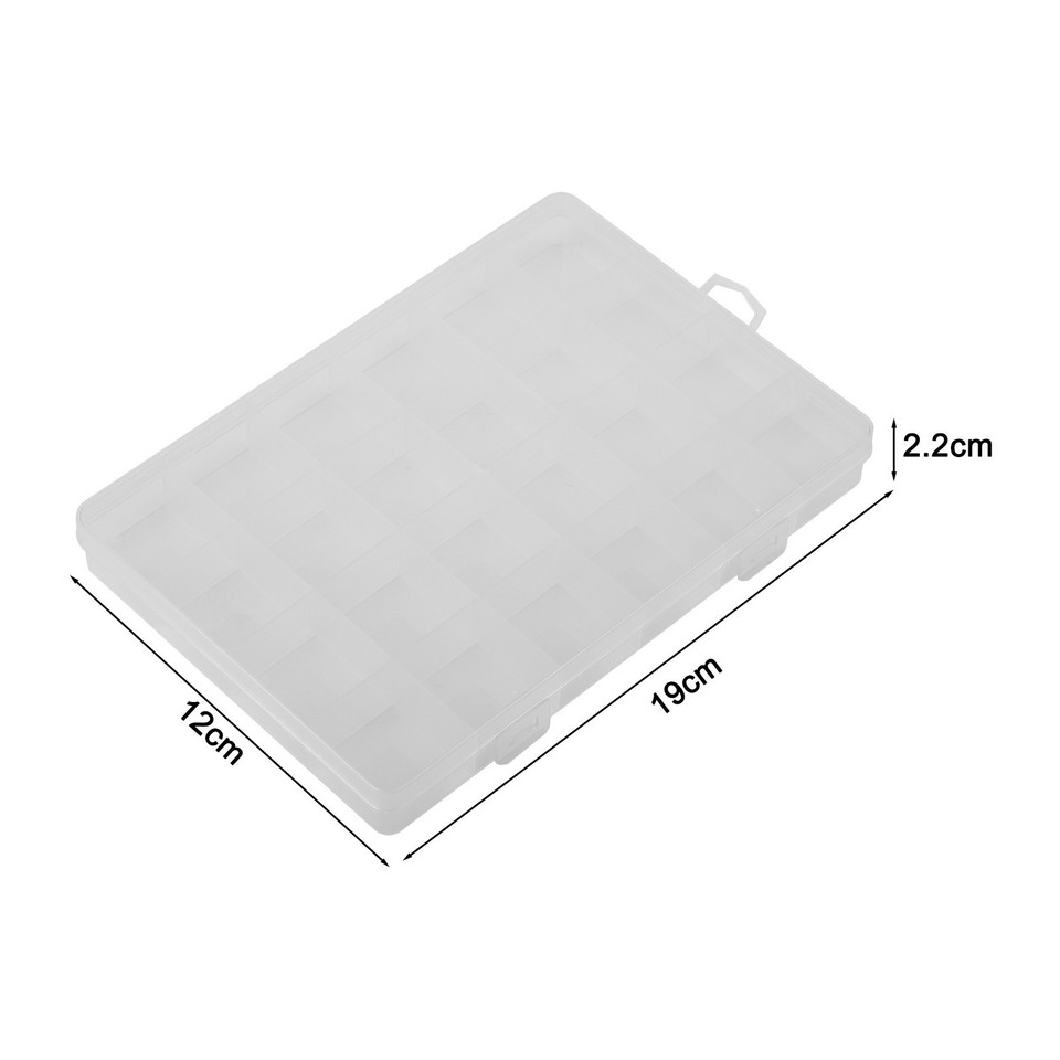 Convenient Travel Companion 24 Grid Plastic Jewelry Box with Compact ...