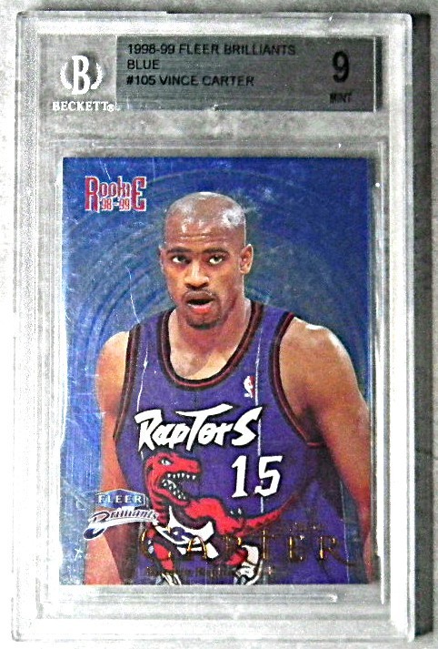 1998-99 Fleer Brilliants #105 Vince Carter RC BLUE BGS 9 Mint