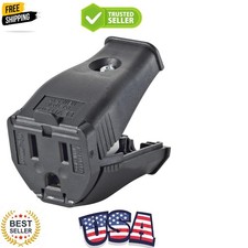 2-Pole 3-Wire Grounding Cord Outlet, 3W102-E, Black