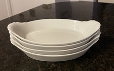 4 Pillivuyt Culinaire White Au Gratin Dishes Made in France 9" x 5" VGUC