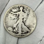 1921-P 50c Walking Liberty 90% Silver Half Dollar US Coin Philadelphia Walker
