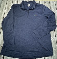 Large Greg Norman Men's Blue Heathered Performance Golf 1/4 Zip Pullover SEE PIC