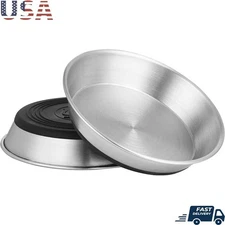 Stainless Steel Cat Bowl Non-Slip Base Easy Clean Wide Shallow Design 2 Pack New