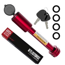 Retrue Trailer Hitch Receiver Pin Lock - Black 2 Inch Receiver 1 Pack Red