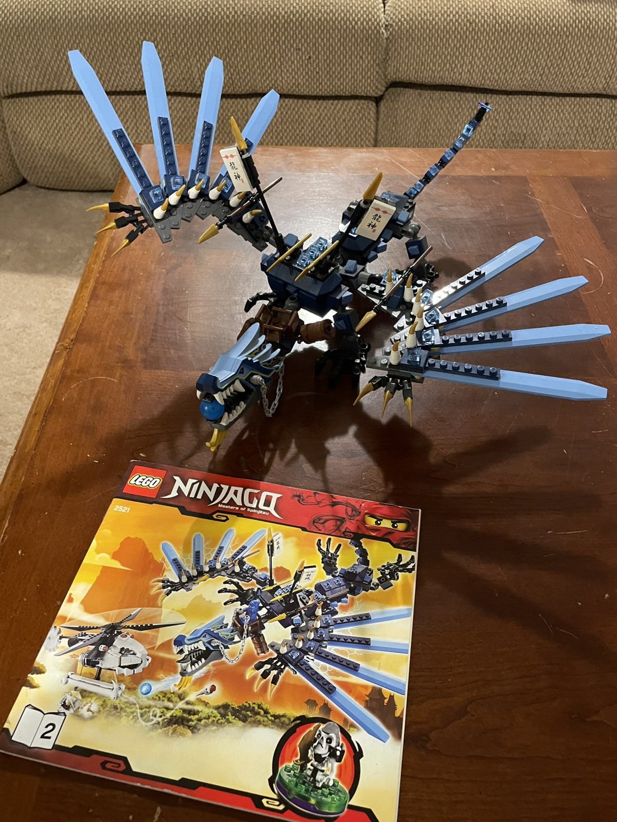 LEGO NINJAGO Lightning Dragon Battle 2521 Dragon And Instructions Mostly Complet