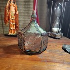 Vintage Tiara Carnival Glass Candy Dish Trinket Box Lidded Jar Eagle/Star  — photo 4