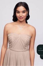 David Bridal Womens Versa Biscotti Strapless Bridesmaid Dress Size 6 F15782