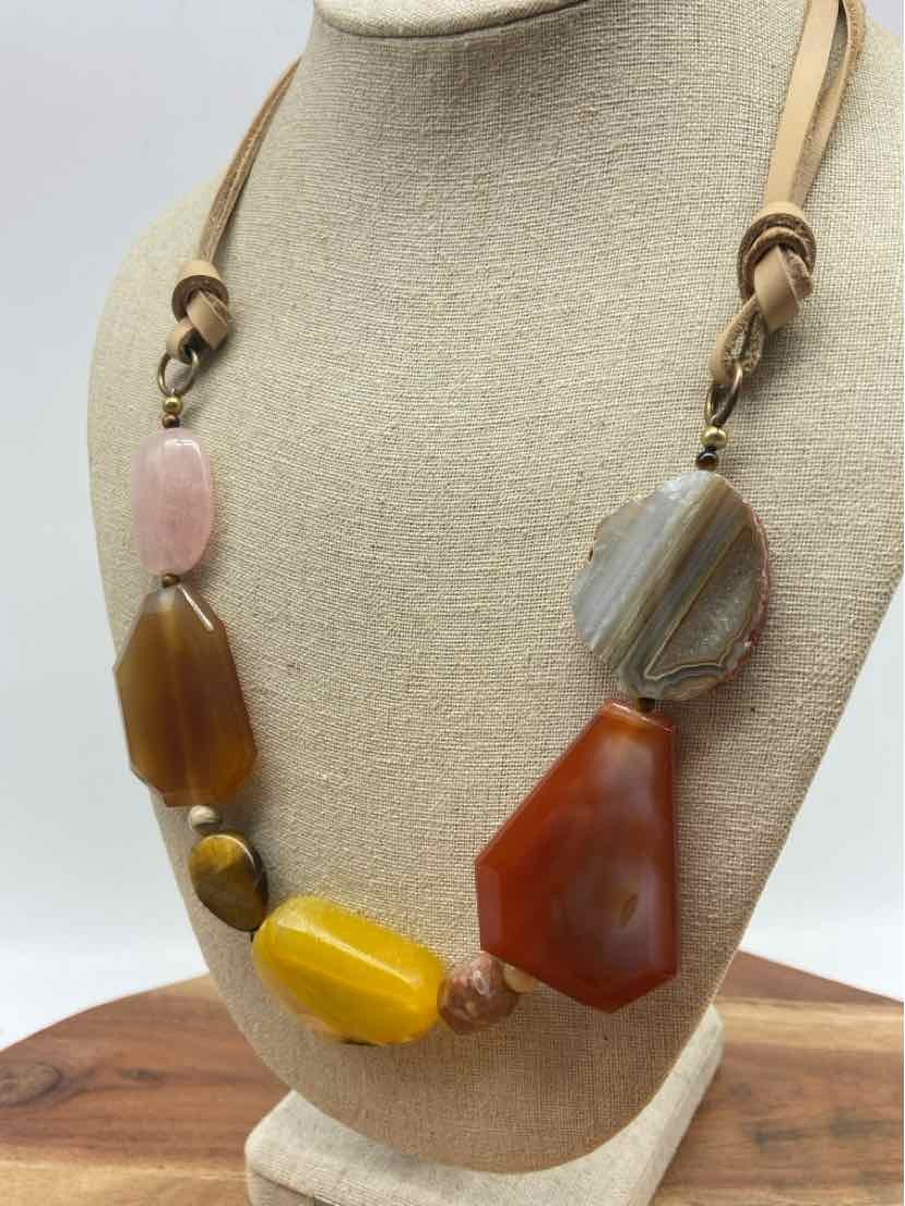 Pre-Owned Barse Tan Agate Statement Necklace - image 2