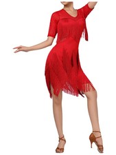 Womens Dress Samba Dancewear Chacha Skirt Formal Events Shiny Rumba Glittery