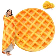 Waffles Blanket, Tortilla Blanket for Adults and Kids, Funny Food Throw Blank...