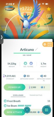 Pokemon Go Legendary Articuno (Normal) (Hintergrund)