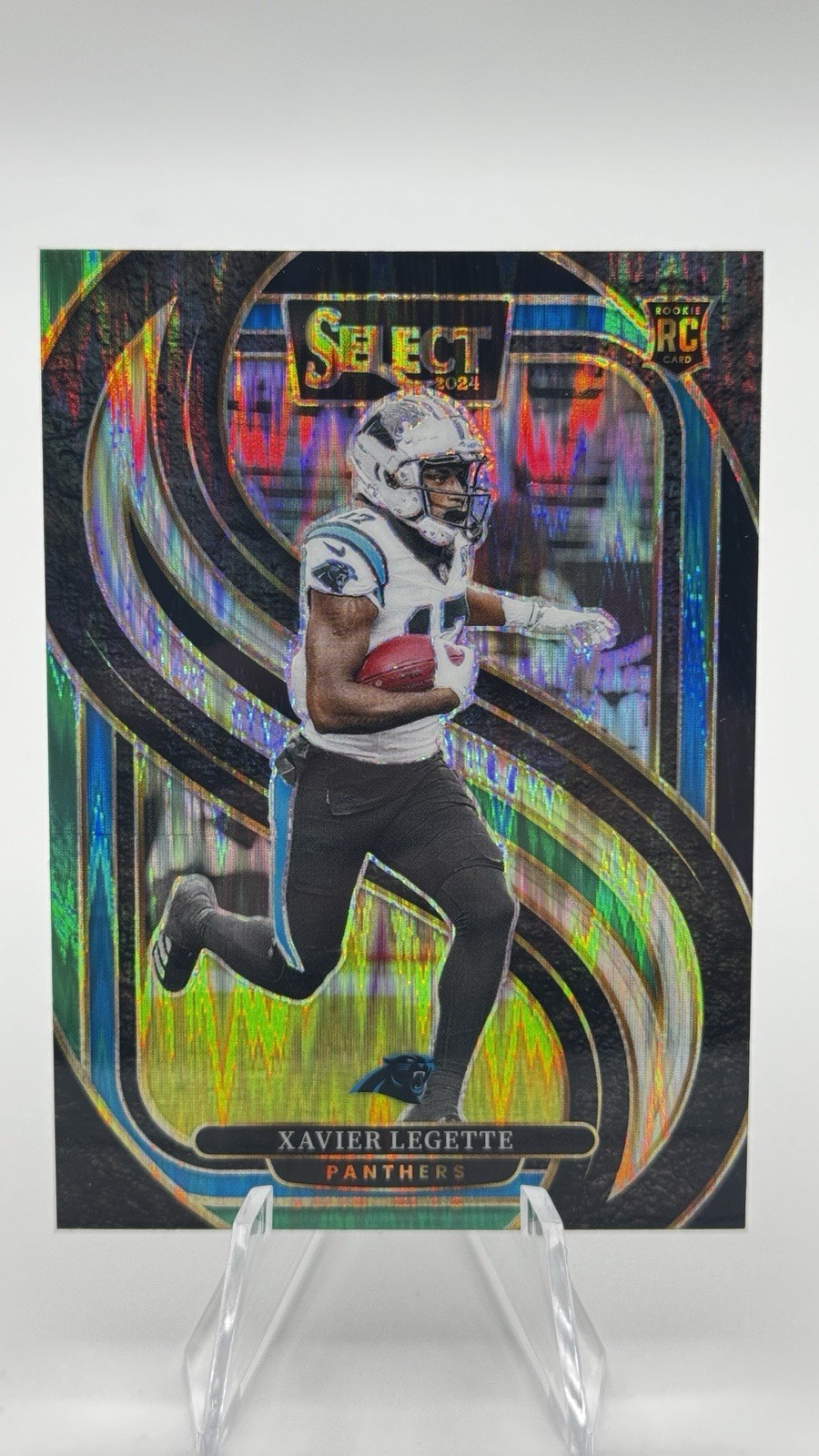 2024 Panini Select - Premier Level Xavier Legette #101 Black & Green Shock Prizm