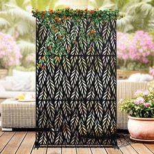 Metal Privacy Screen, 72"H x 47"W Outdoor Privacy Screen Freestanding, Decora...