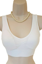 Marlon Comfort BH weiß ohne Bügel Stretch abnehmbare Polster Träger Gr. UK 10 NEU