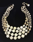 Vintage MIRIAM HASKELL Baroque Pearl gold yellow Art Glass bead Choker NECKLACE